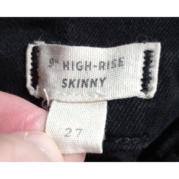 Madewell Jeans Ladies 27 High Rise Skinny Black Raw Hem‎ - Picture 7 of 9